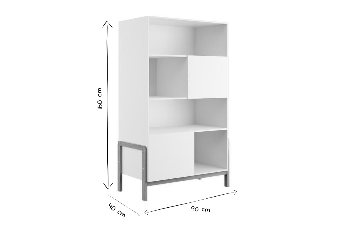 Librera infantil nrdica blanco mate y roble 160cm CELESTINE