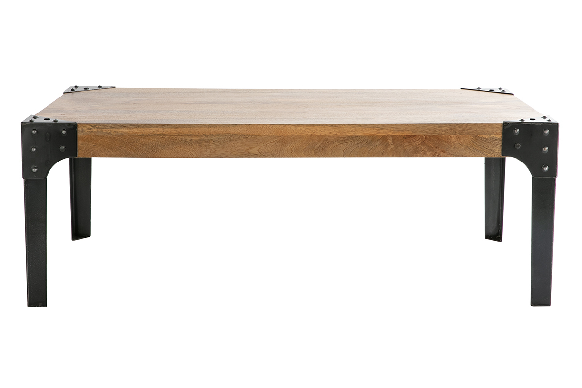 Mesa baja industrial de madera y metal MADISON