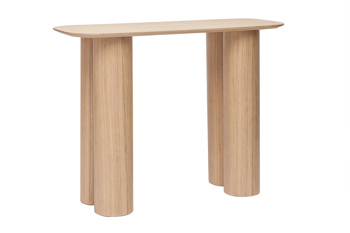 Mesa consola de diseo de madera clara 100 cm FOLEEN