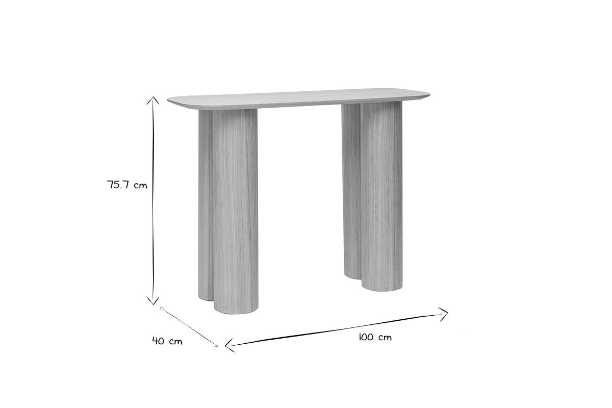 Mesa consola de diseo de madera clara 100 cm FOLEEN