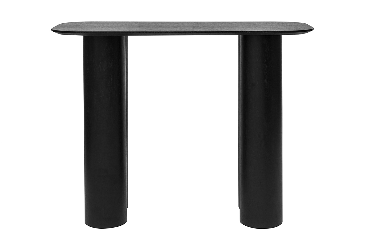 Mesa consola de diseo de madera negra 100 cm FOLEEN