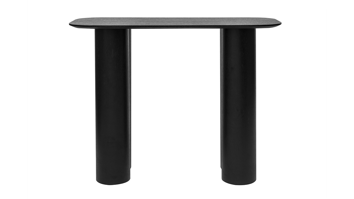 Mesa consola de diseo de madera negra 100 cm FOLEEN