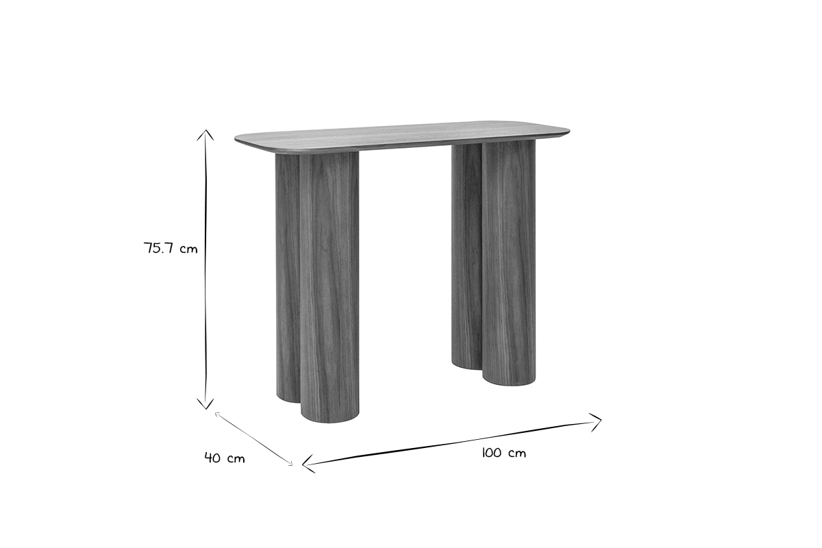 Mesa consola de diseo de madera oscura 100 cm FOLEEN