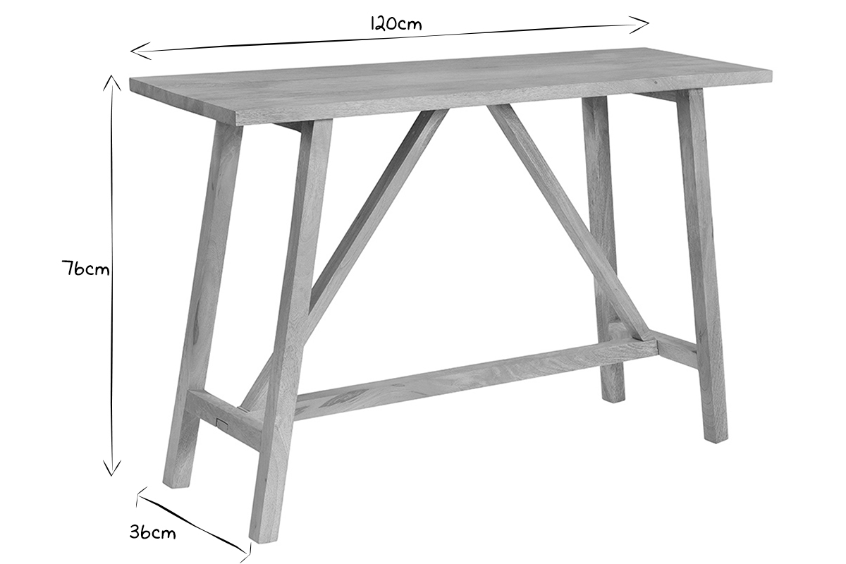 Mesa consola de madera de mango maciza 120cm YORI