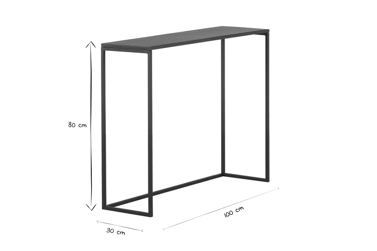 Mesa consola industrial metal negro L100 cm KARL