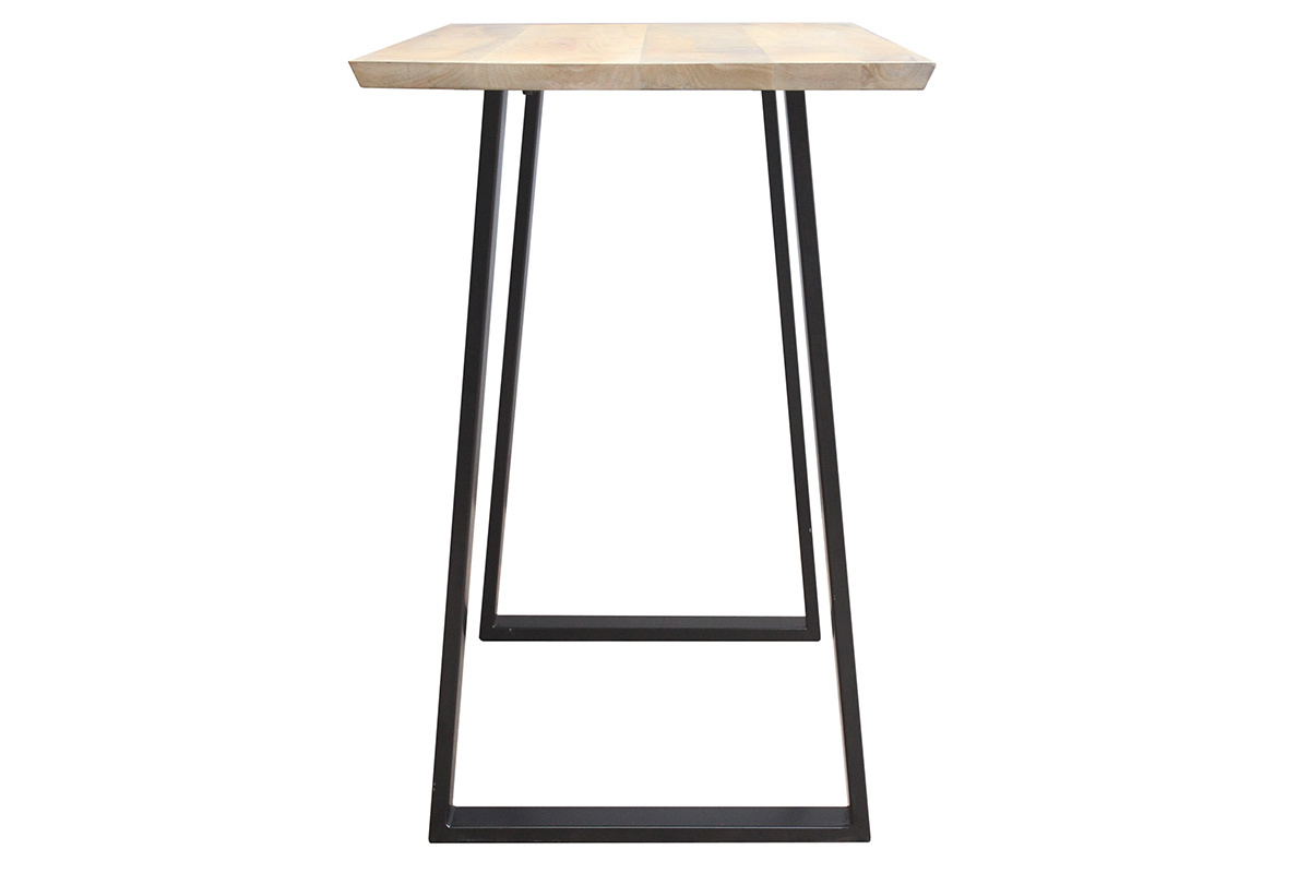 Mesa de bar en mango y metal negro L120 cm VIJAY