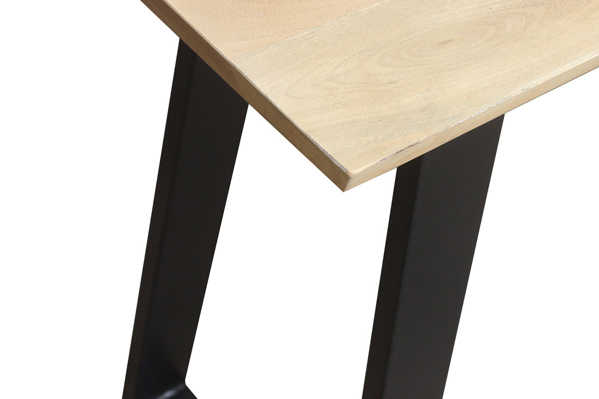 Mesa de bar en mango y metal negro L120 cm VIJAY