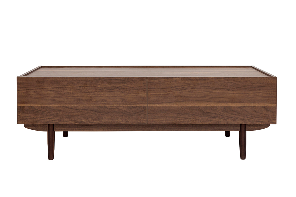 Mesa de centro con cajones de madera oscura 120 cm SANAA