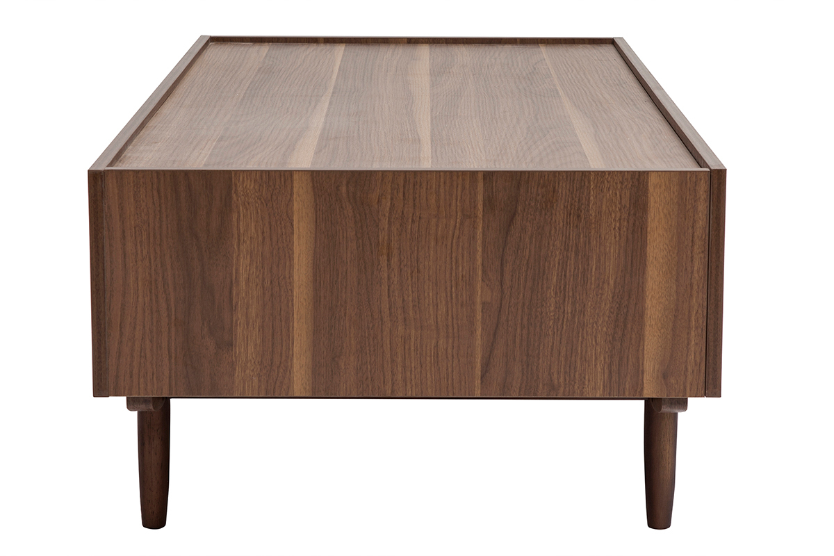 Mesa de centro con cajones de madera oscura 120 cm SANAA