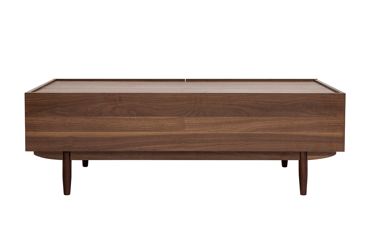 Mesa de centro con cajones de madera oscura 120 cm SANAA