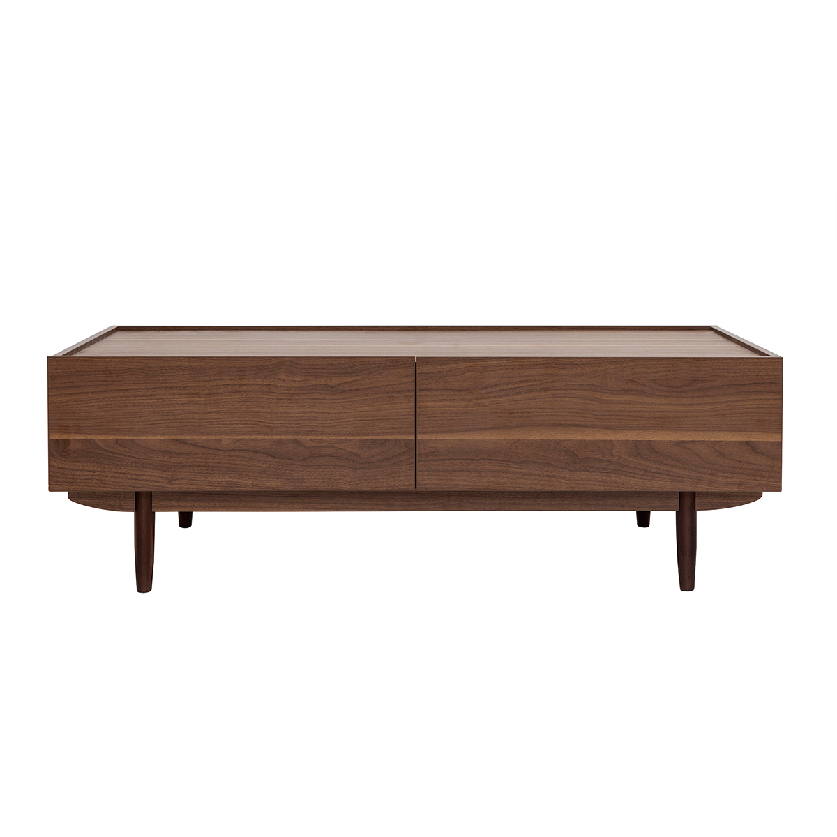 Mesa de centro con cajones de madera oscura 120 cm SANAA