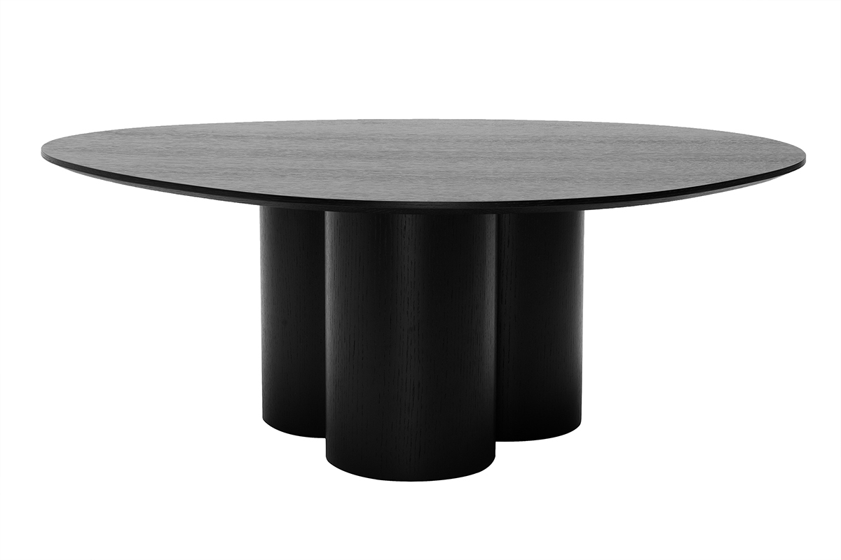 Mesa de centro de diseo de madera negra 100 cm HOLLEN