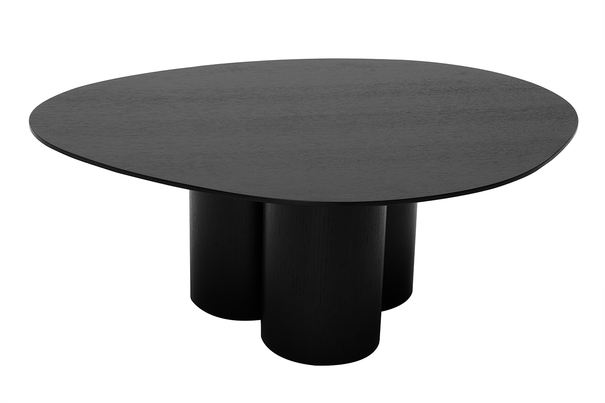 Mesa de centro de diseo de madera negra 100 cm HOLLEN