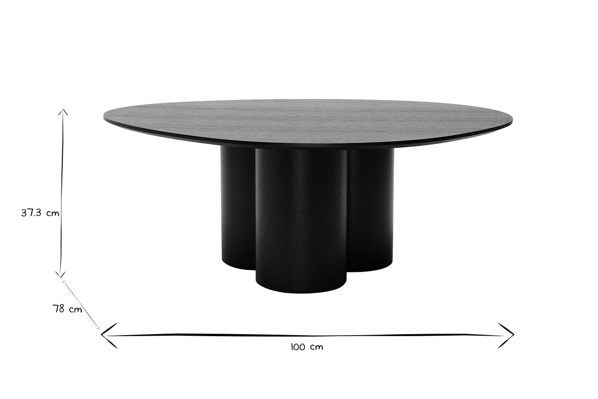 Mesa de centro de diseo de madera negra 100 cm HOLLEN