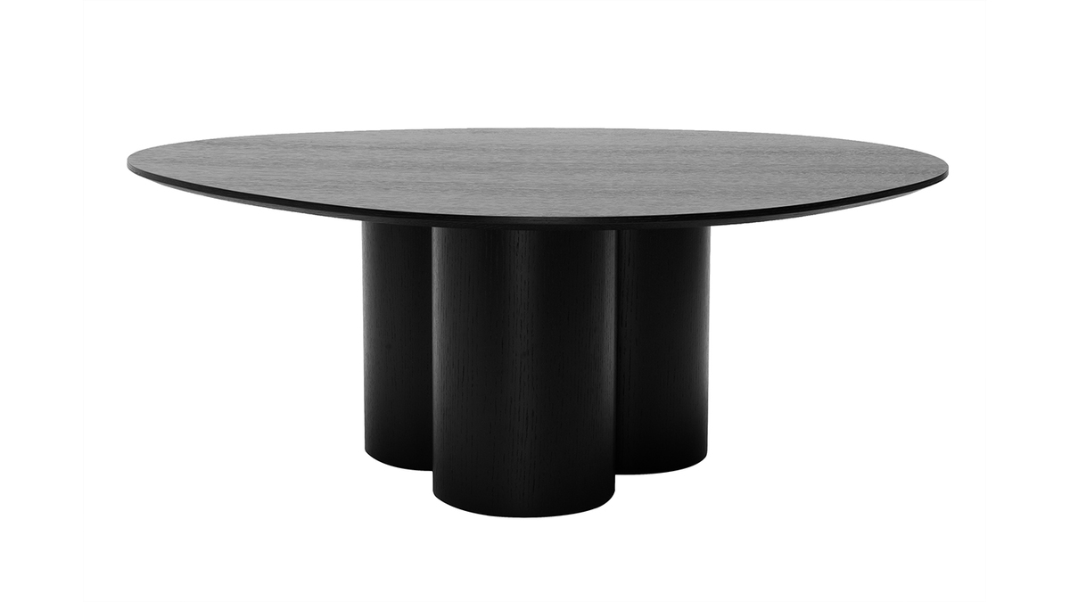 Mesa de centro de diseo de madera negra 100 cm HOLLEN