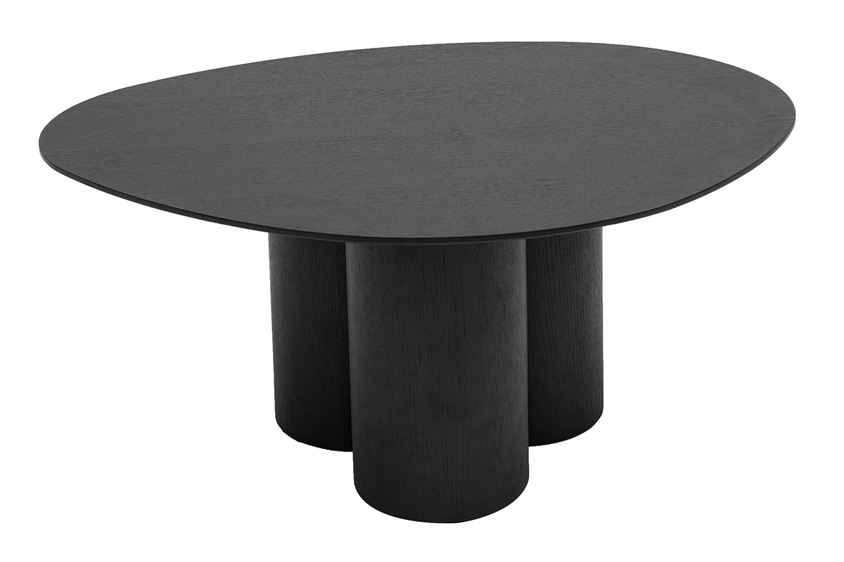 Mesa de centro de diseo de madera negra 78 cm HOLLEN