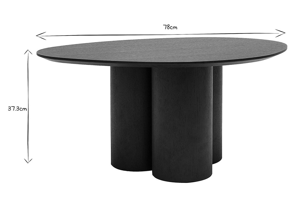 Mesa de centro de diseo de madera negra 78 cm HOLLEN