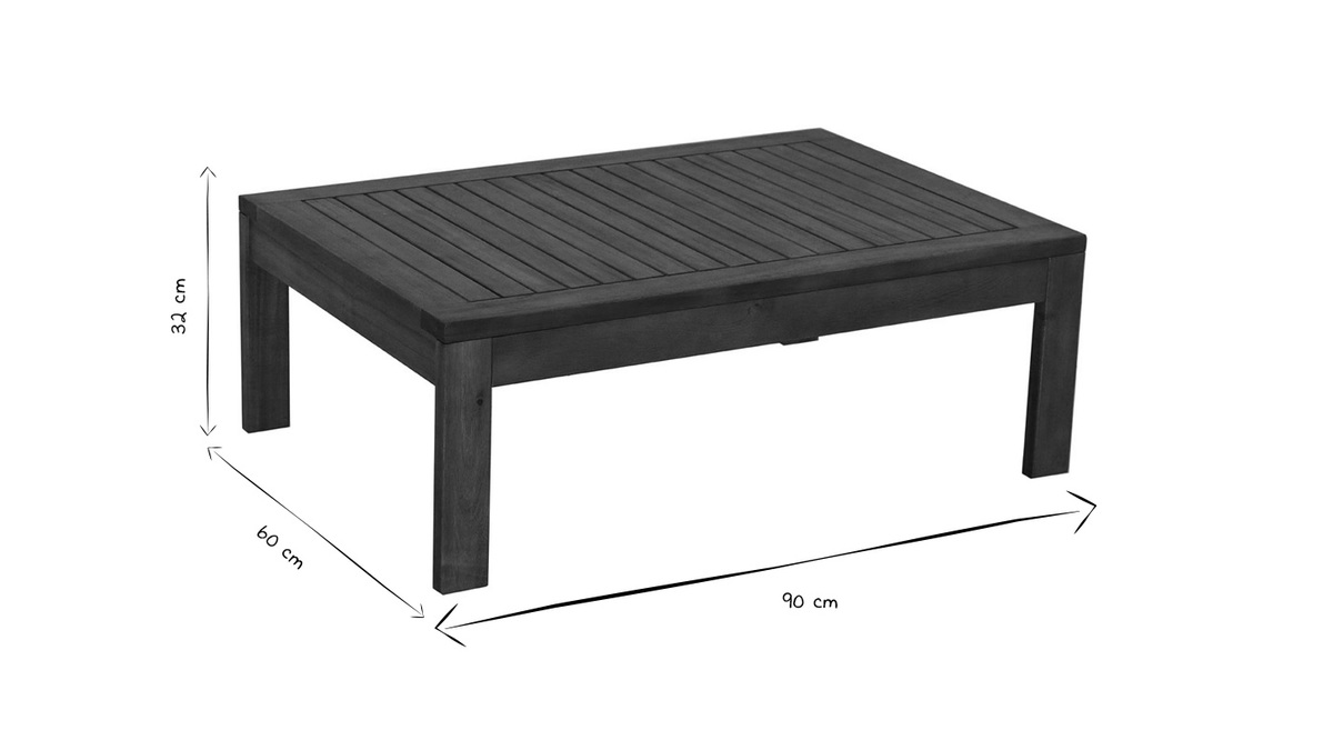 Mesa de centro de jardn de madera maciza 90 cm SALVADOR