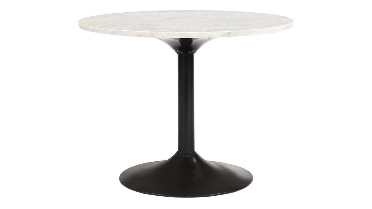 Mesa de centro de mrmol y metal negro 60cm COPEN