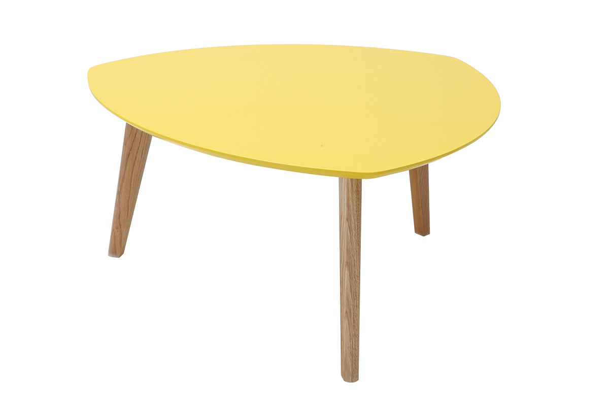 Mesa de centro diseo amarillo 80cm EKKA