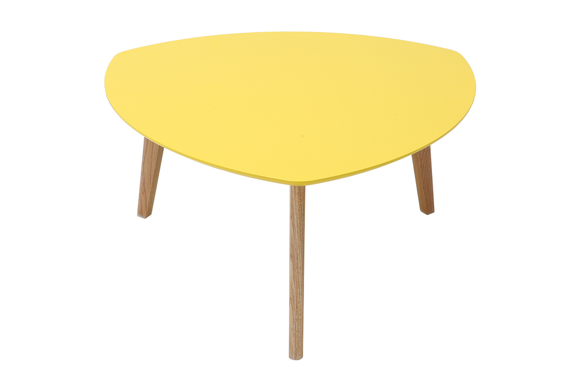 Mesa de centro diseo amarillo 80cm EKKA