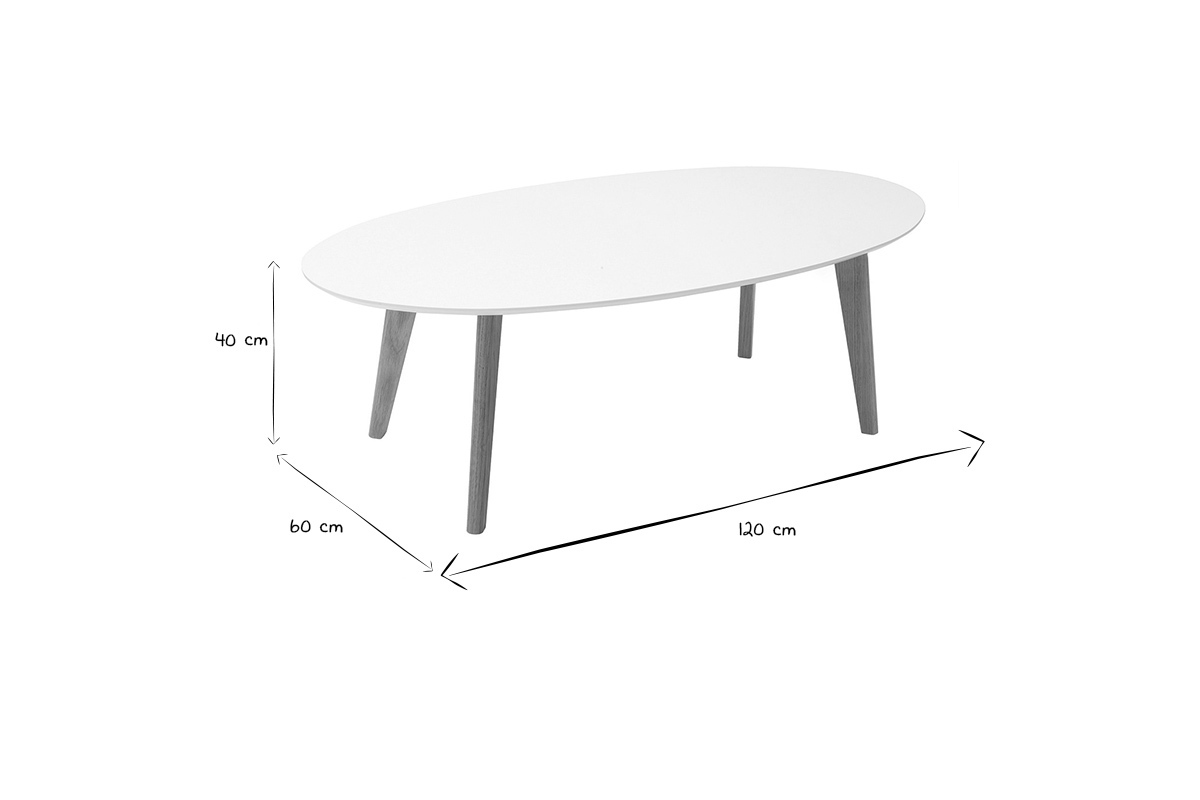 Mesa de centro diseo blanco L120 cm EKKA