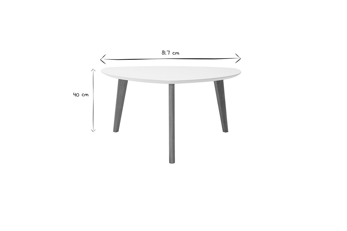 Mesa de centro diseo blanco L80 cm EKKA