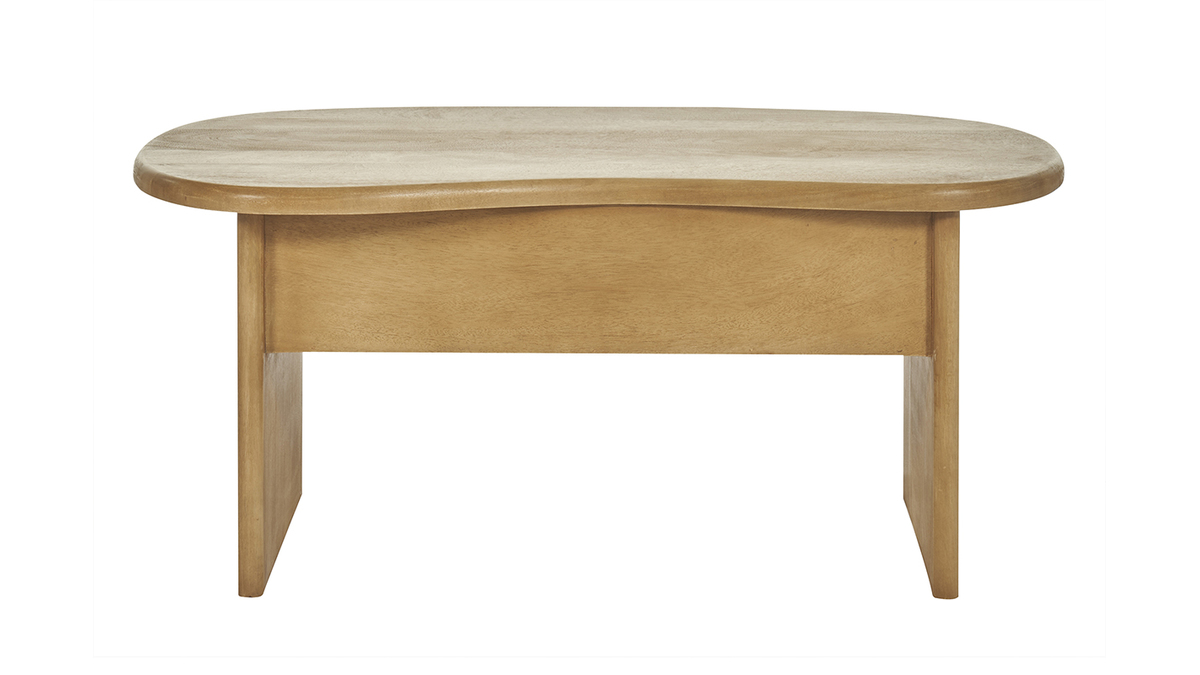 Mesa de centro elevable con almacenaje de madera maciza de mango 95 cm KOKOA