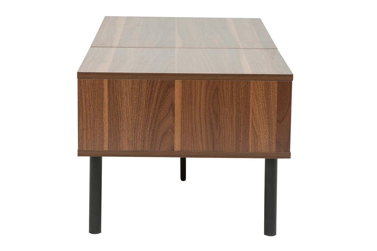 Mesa de centro elevable de madera oscura y metal 100cm KANE