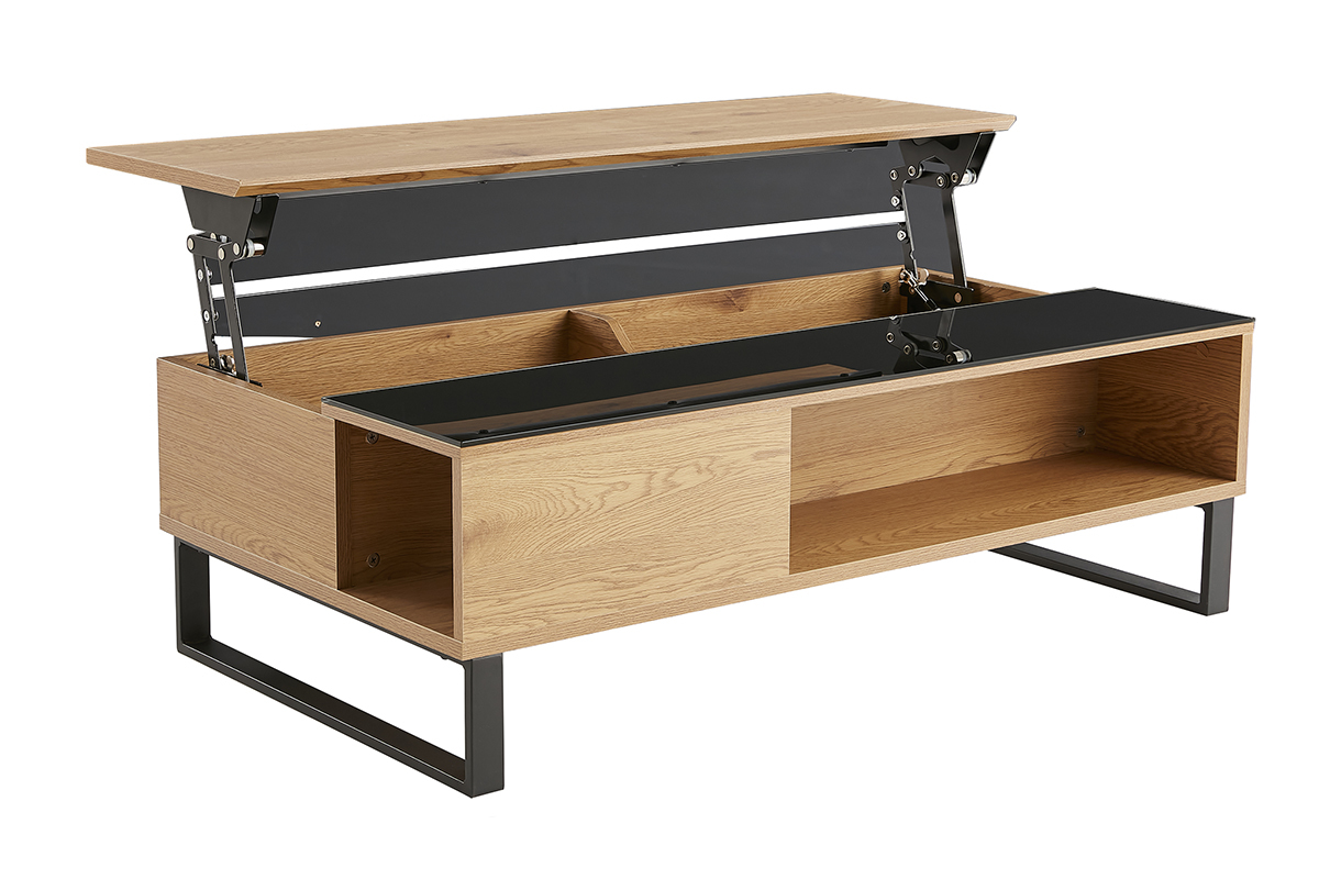 Mesa de centro elevable en madera y metal WYNN