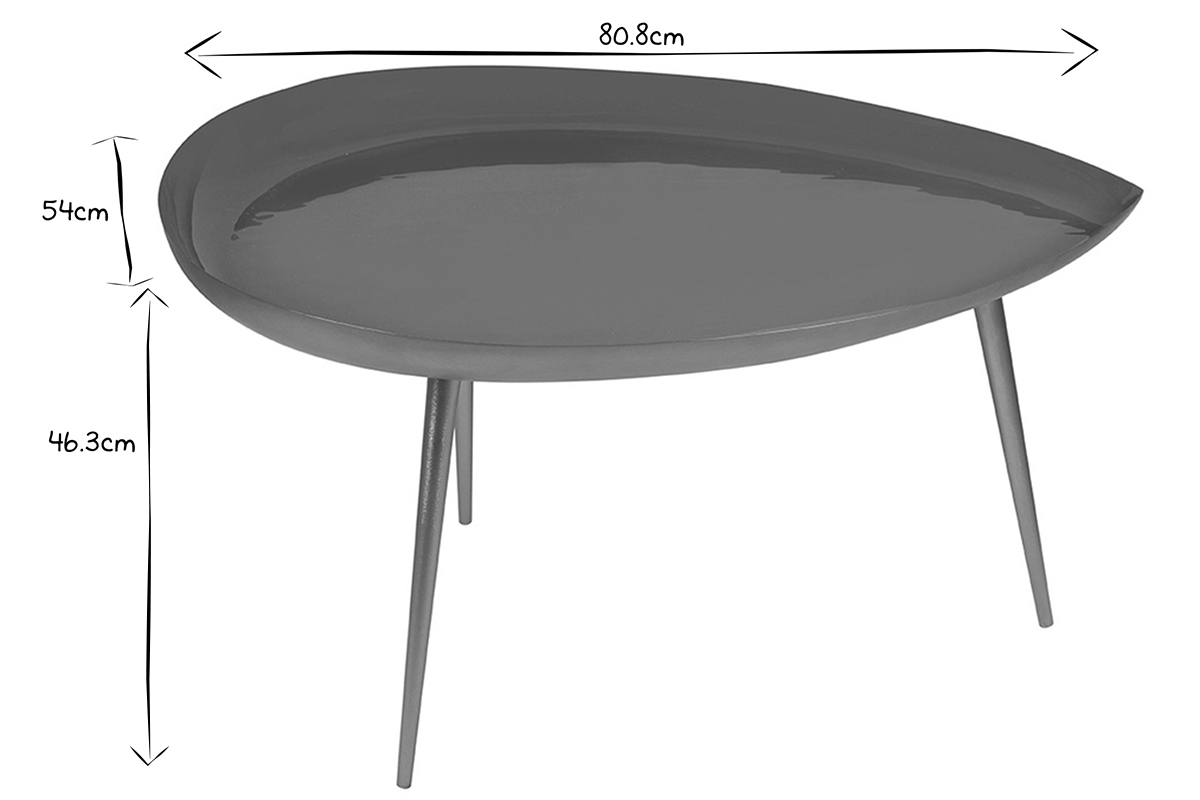 Mesa de centro en acero lacada blanco DROP