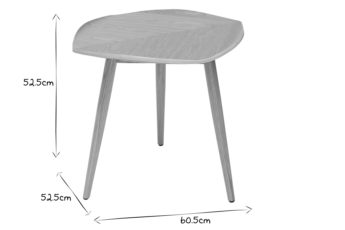 Mesa de centro madera en forma de hoja L60 cm PHYLL