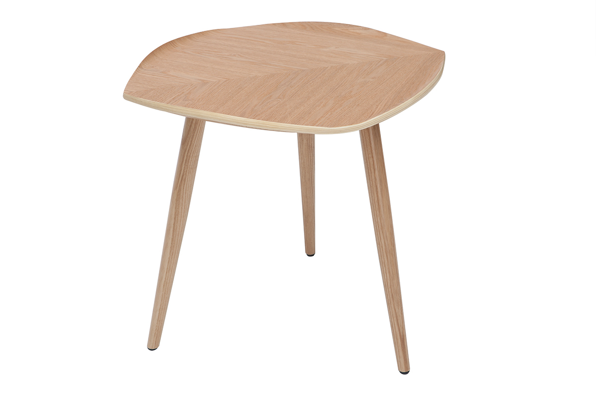 Mesa de centro madera en forma de hoja L60 cm PHYLL