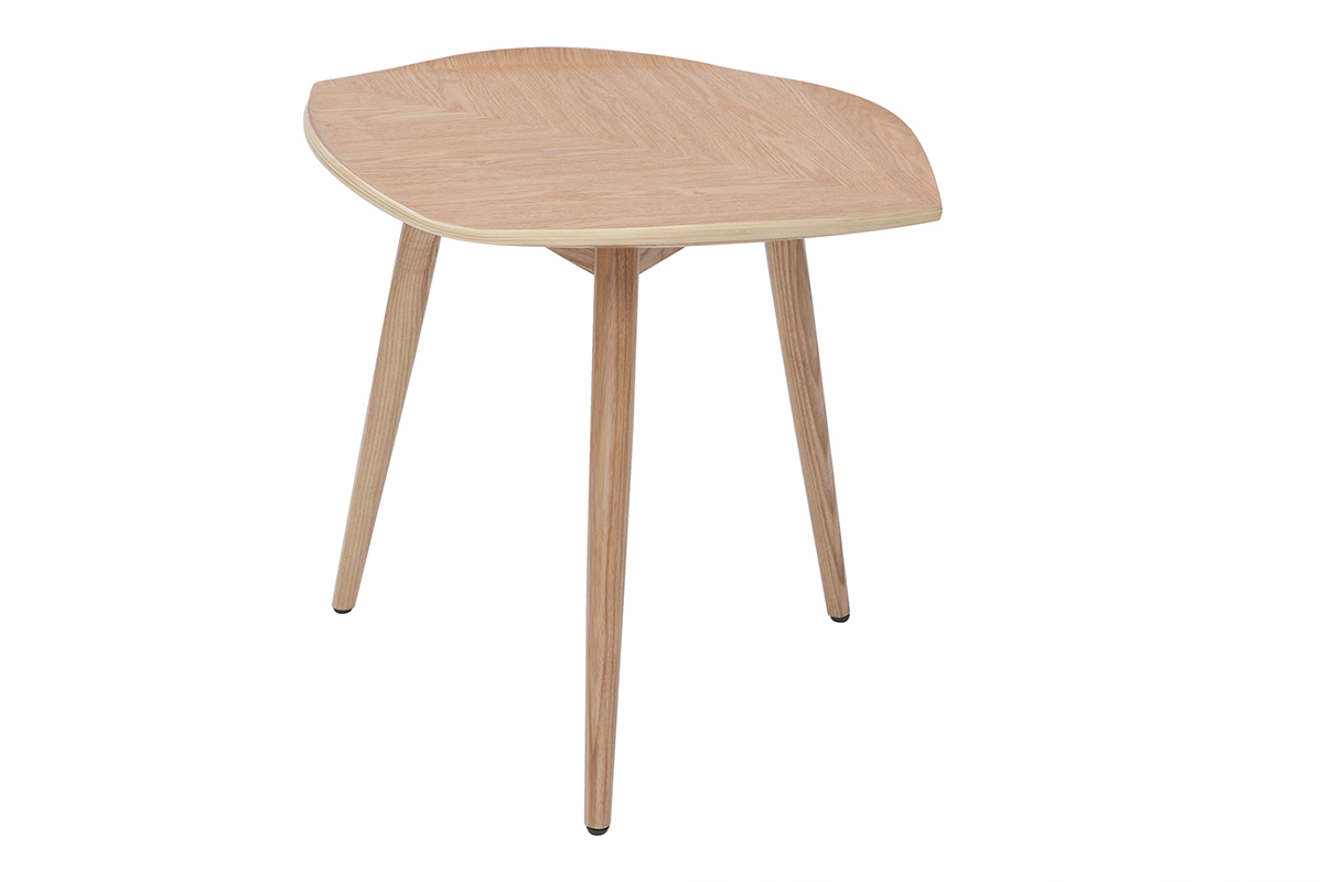 Mesa de centro madera en forma de hoja L60 cm PHYLL