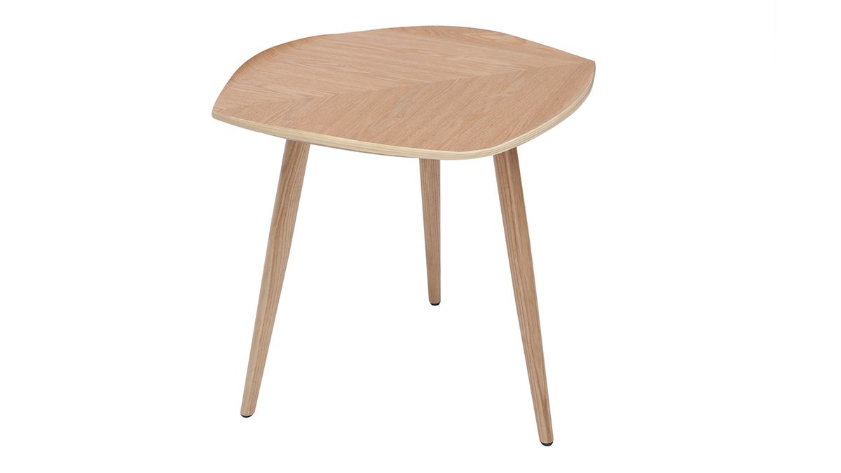 Mesa de centro madera en forma de hoja L60 cm PHYLL