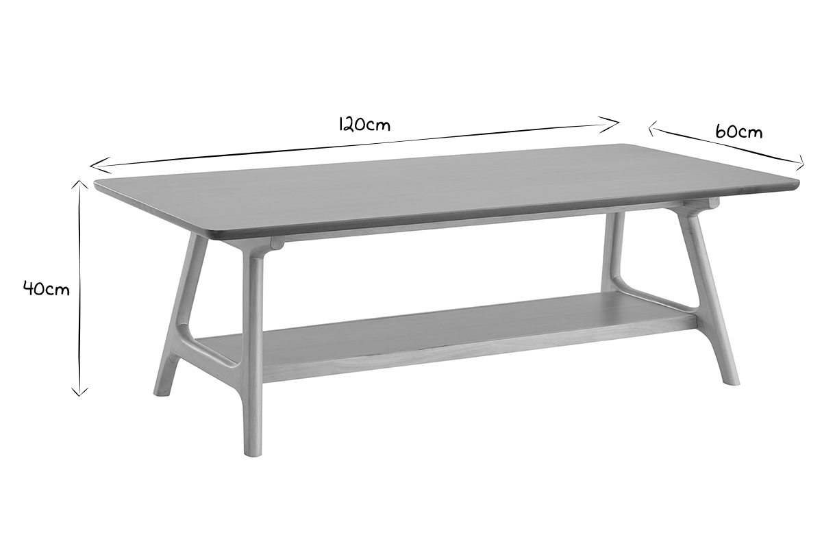 Mesa de centro nrdica rectangular con acabado en roble 120cm BAKAR