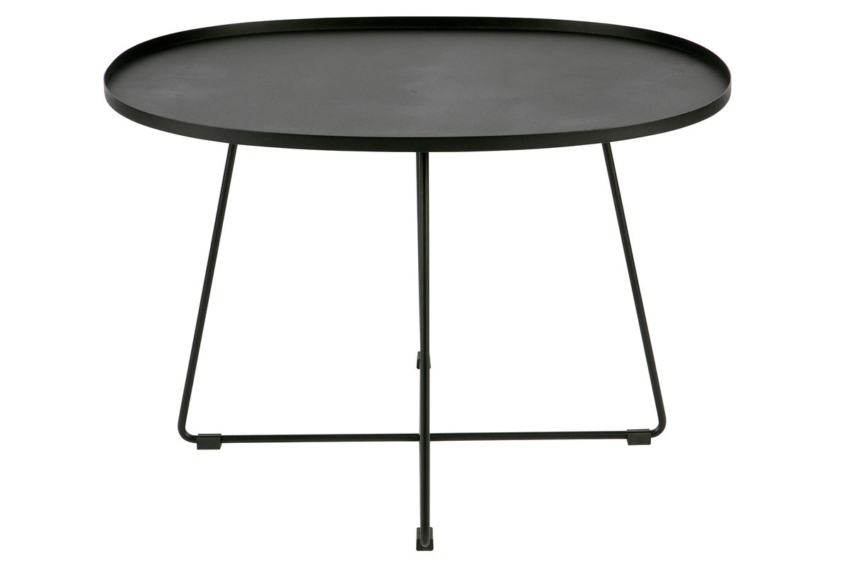 Mesa de centro oval metal negro JUBEZ