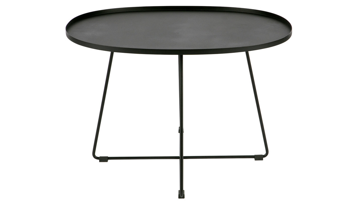 Mesa de centro oval metal negro JUBEZ