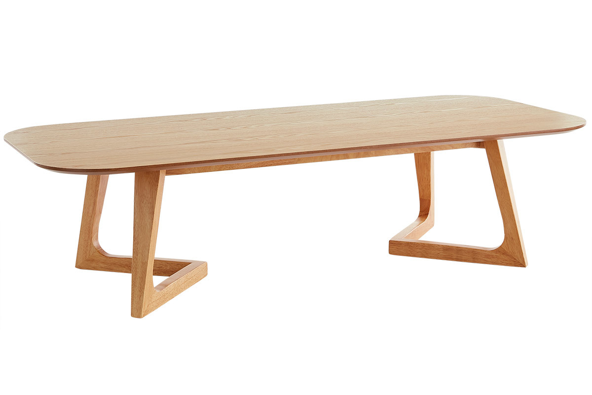 Mesa de centro rectangular nrdica de madera clara 150 cm JUKE