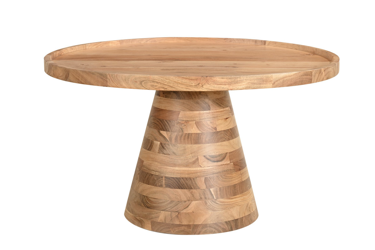 Mesa de centro redonda de madera maciza 80 cm de dimetro MATERA