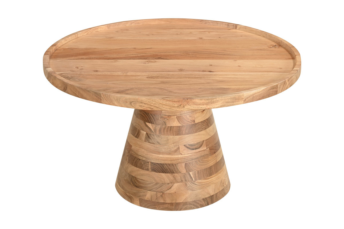 Mesa de centro redonda de madera maciza 80 cm de dimetro MATERA