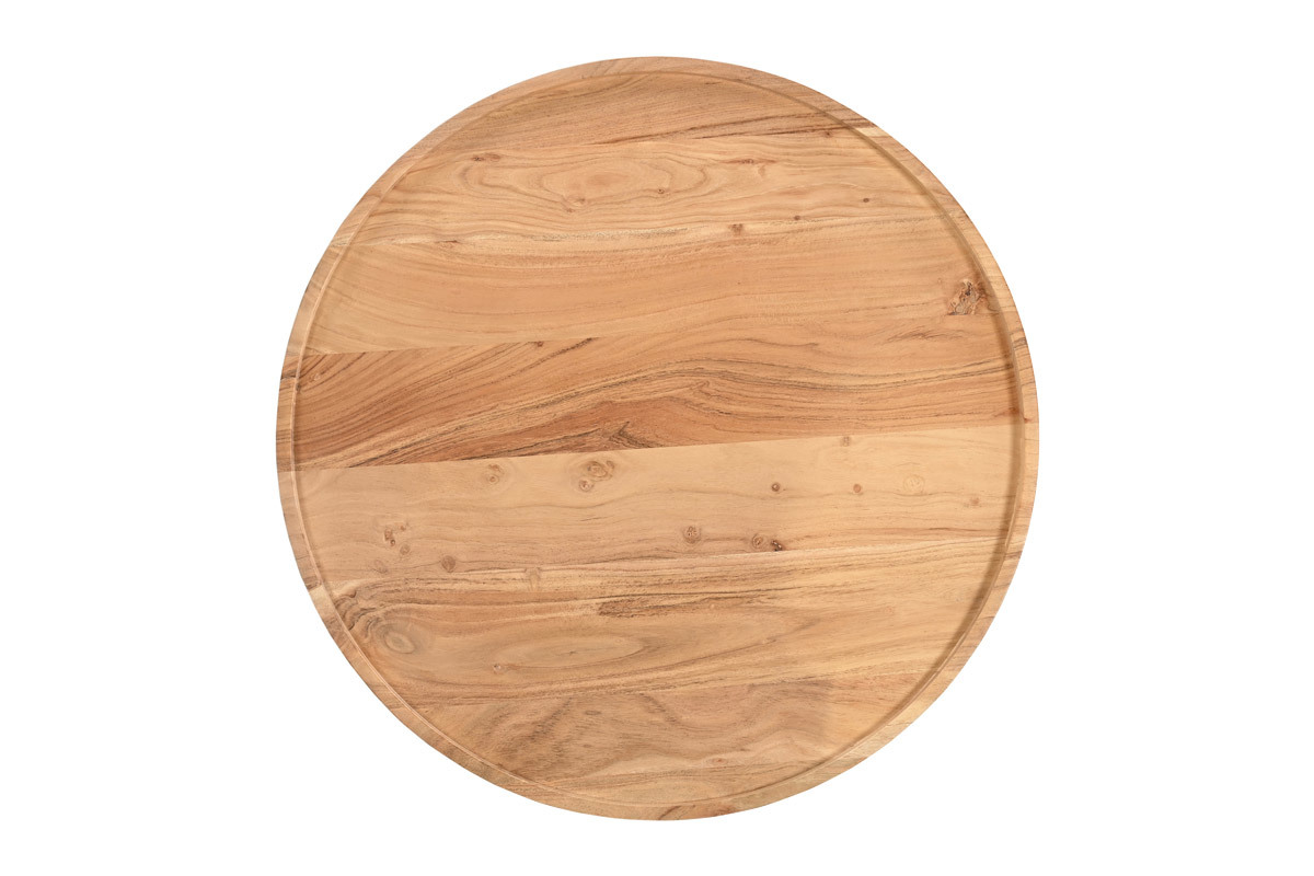 Mesa de centro redonda de madera maciza 80 cm de dimetro MATERA