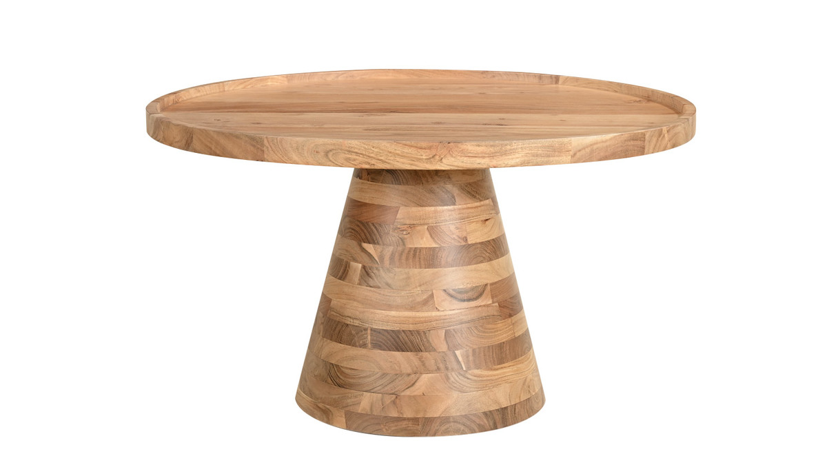 Mesa de centro redonda de madera maciza 80 cm de dimetro MATERA