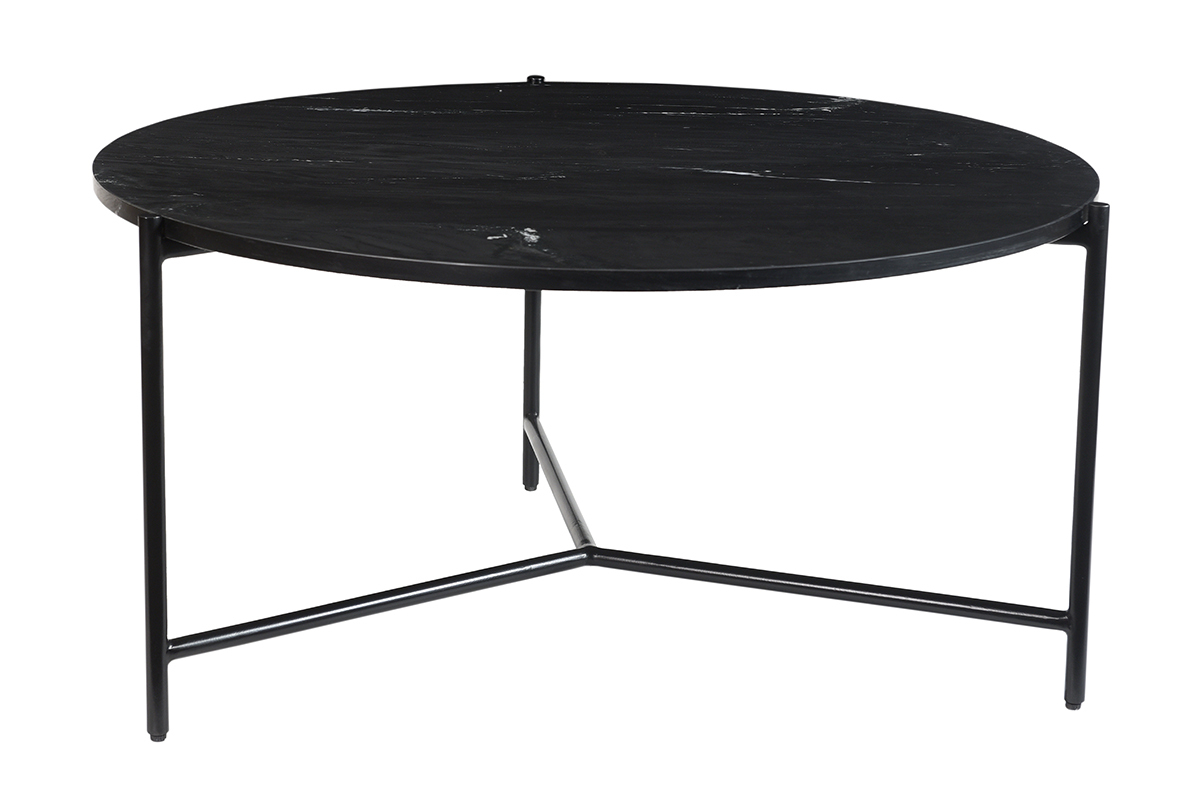 Mesa de centro redonda de mrmol negro 90cm dim. BUMCELLO