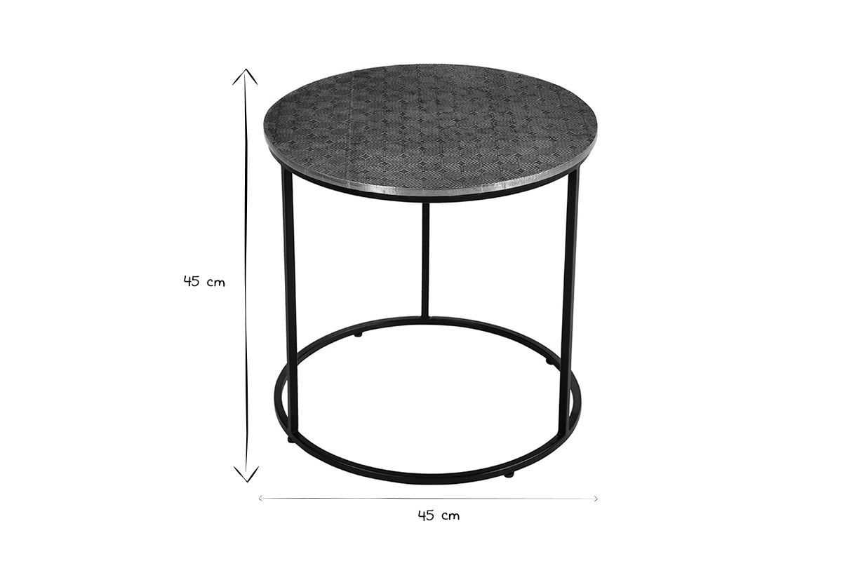 Mesa de centro redonda en latn grabado L45 cm FLOOR