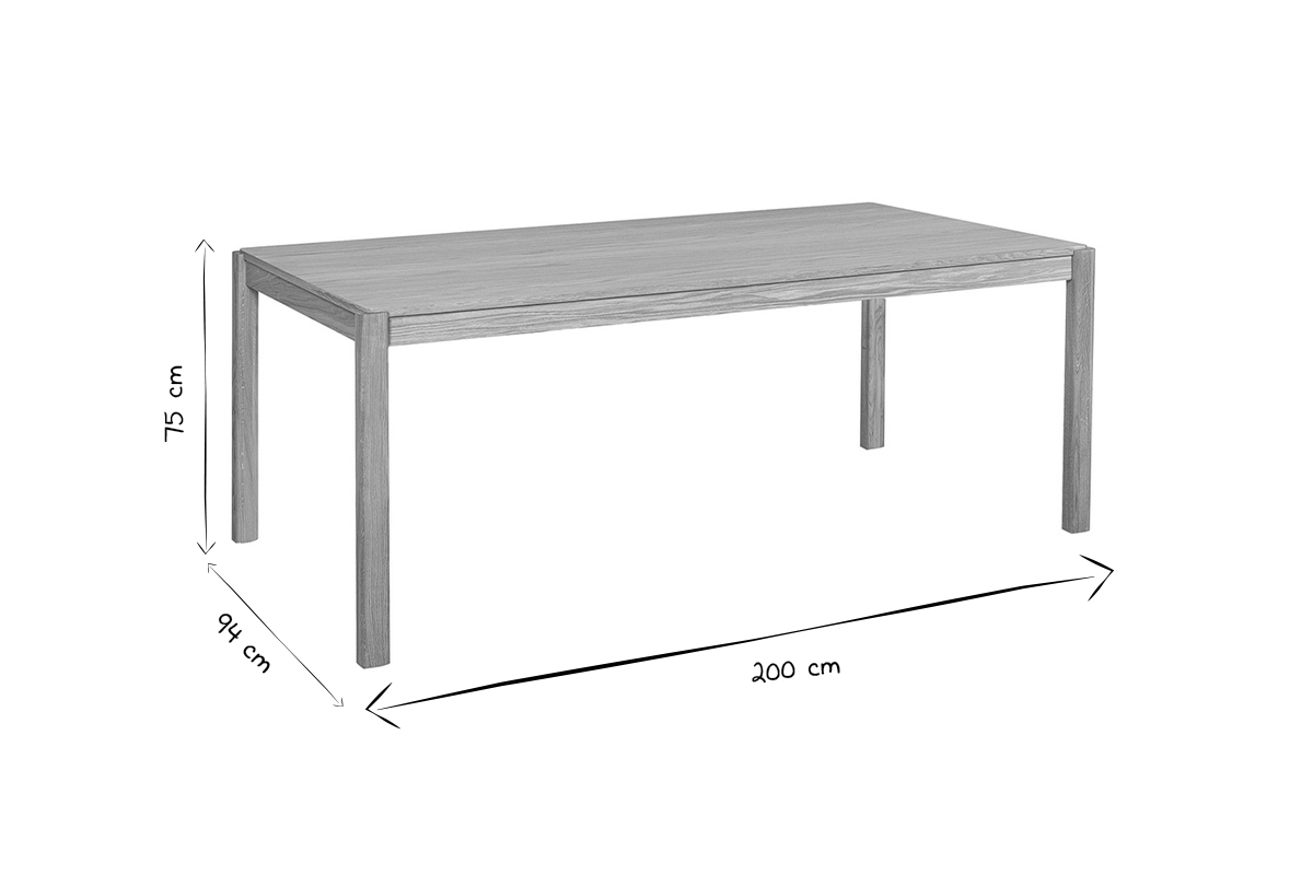 Mesa de comedor acabado roble L200 cm AGALI