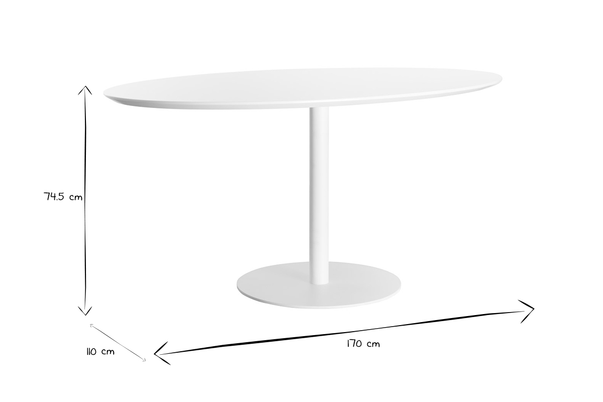 Mesa de comedor diseo blanco L170 HALIA