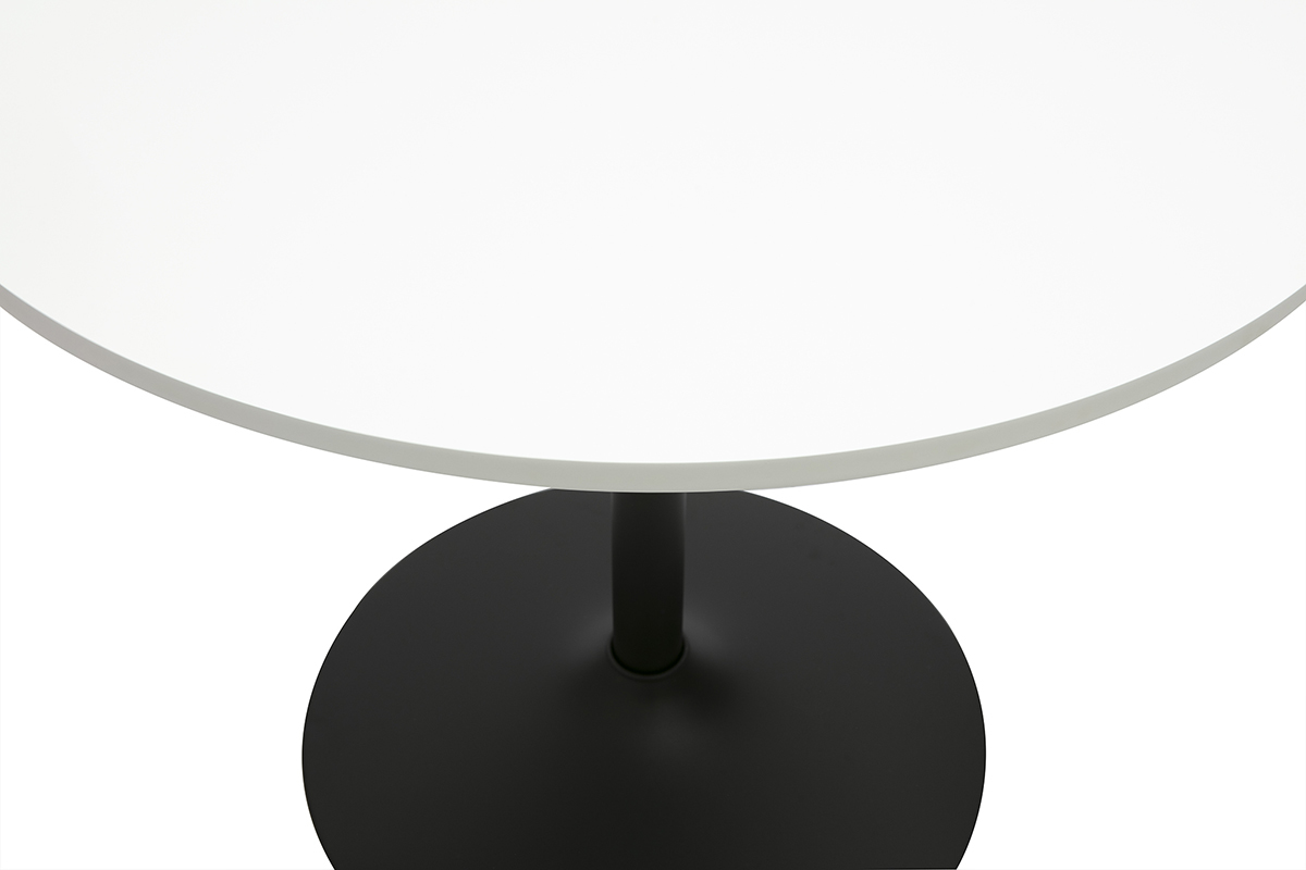 Mesa de comedor diseo blanco y negro redonda D90 cm CALISTA