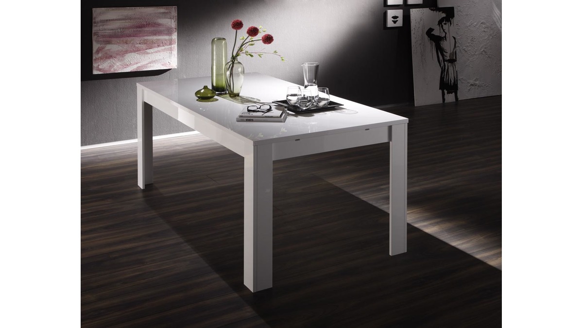 Mesa de comedor diseo fijo 180cm lacada blanca ERIA