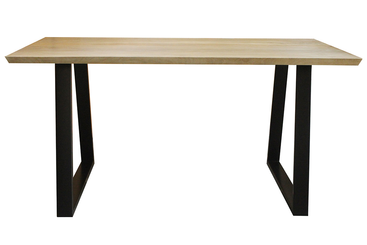 Mesa de comedor en mango y metal negro L160 cm VIJAY